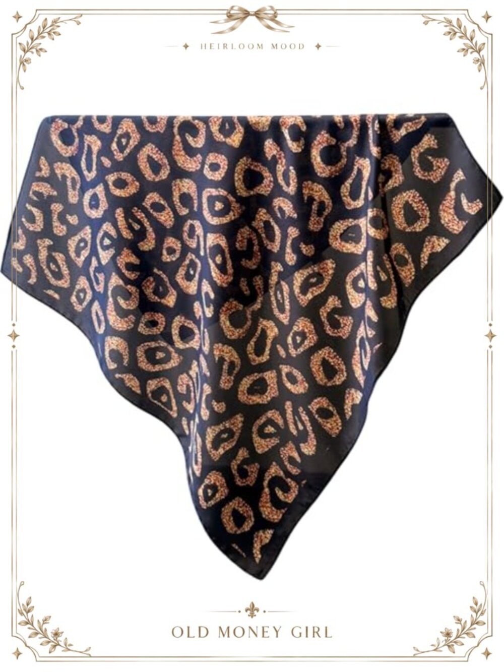 Like Silk Satin Scarf Leopard Print Lightweight Handbag Purse Scarf Bandana